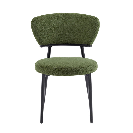 Upholstered Dining Chair (Set of 2) - Green Fabric