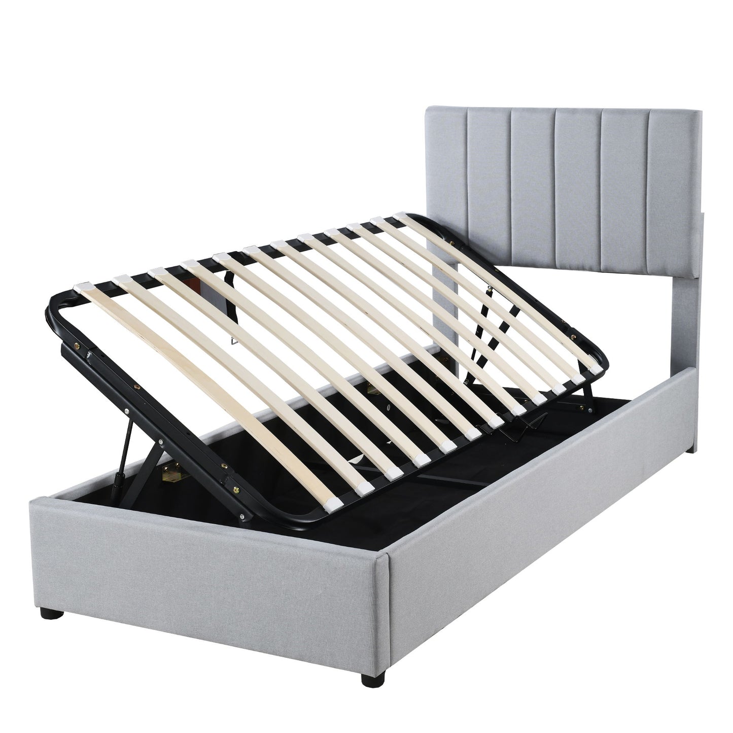 Upholstered Platform Bed With A Hydraulic Storage System