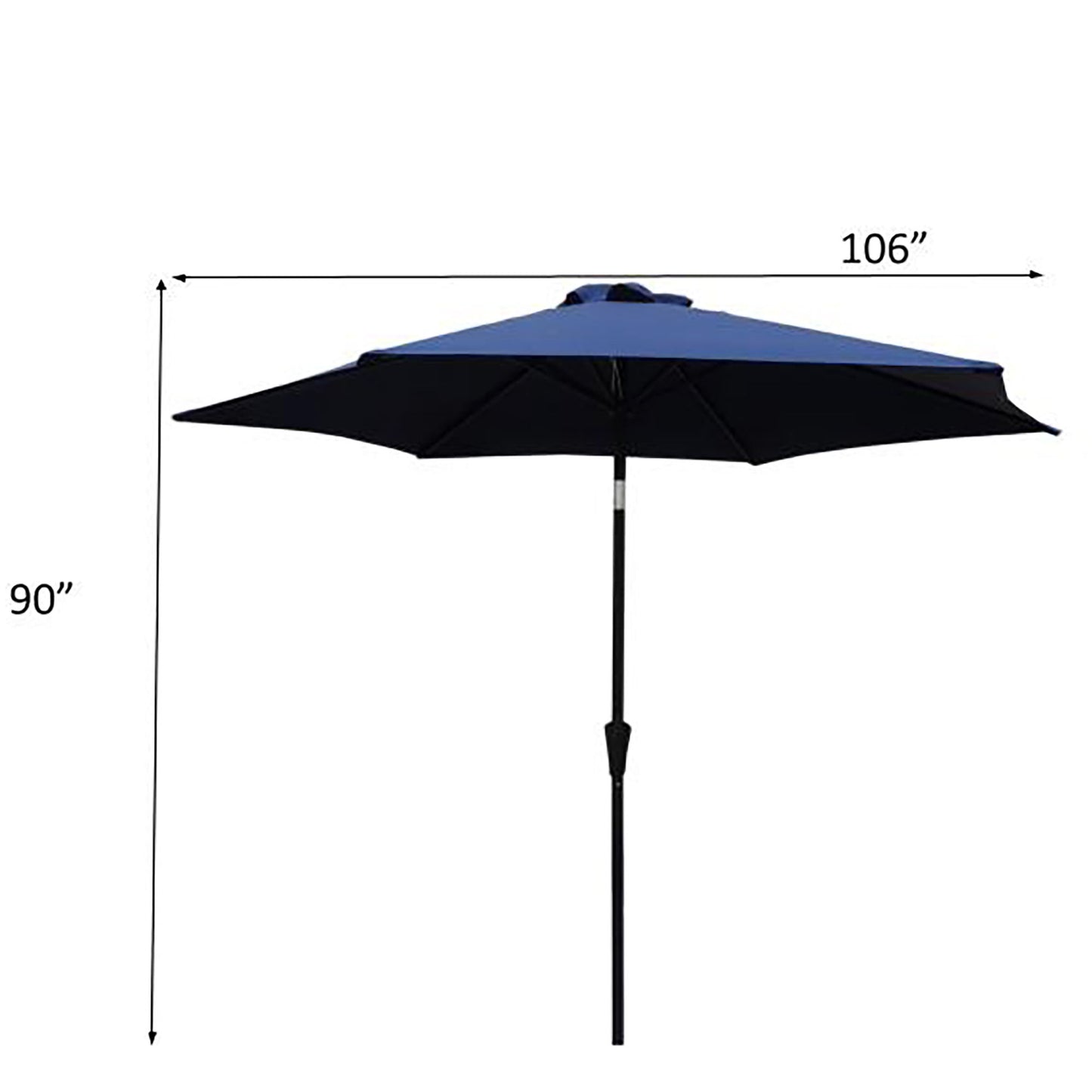 8.8' Outdoor Aluminum Patio Umbrella, Market Umbrella With 33 Pounds Round Resin Umbrella Base Lift