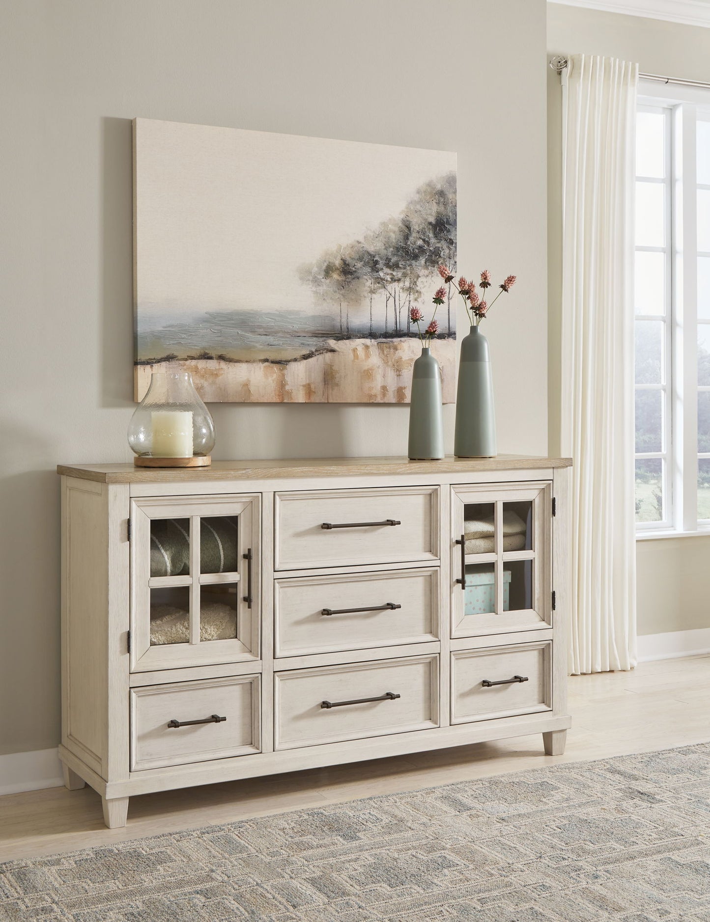 Shaybrock - Dresser - Antique White / Brown