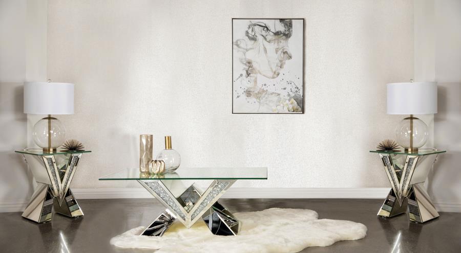 Taffeta - Mirrored Coffee Table Set