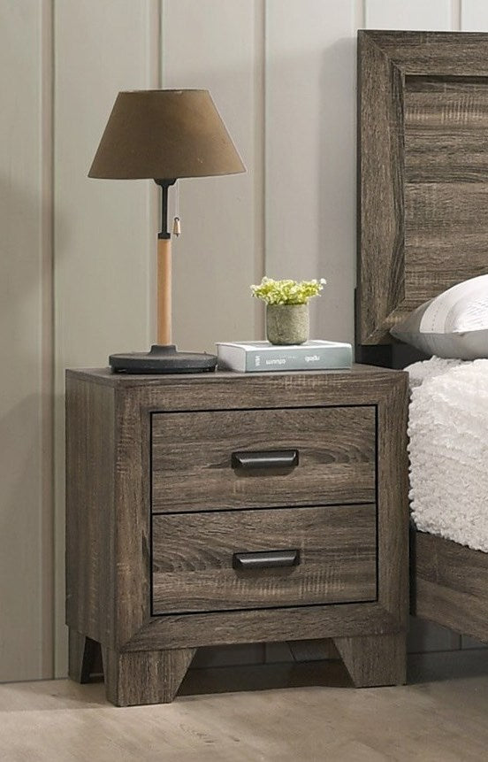 Transitional 2-Drawer Nightstand with Metal Hardware