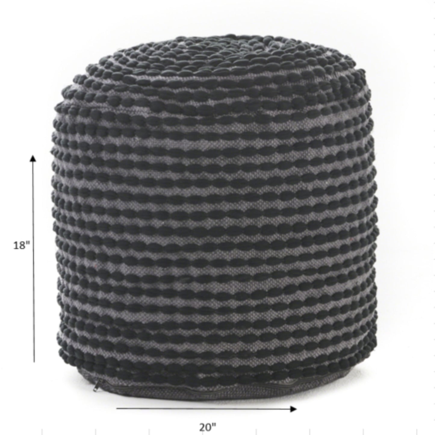 River - Handcrafted Cylindrical Pouf Water Resistant Fabric