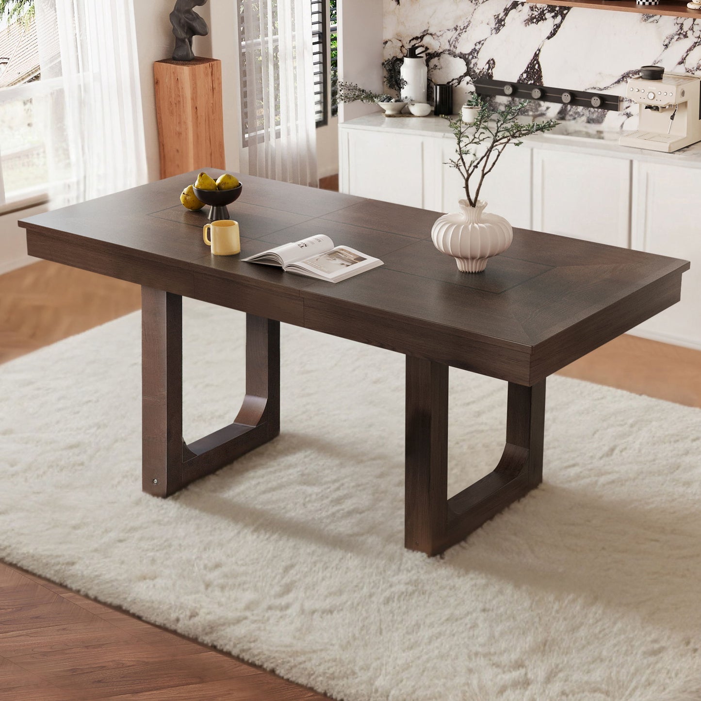 Farmhouse Wooden Kitchen Table With Removable Leaf
