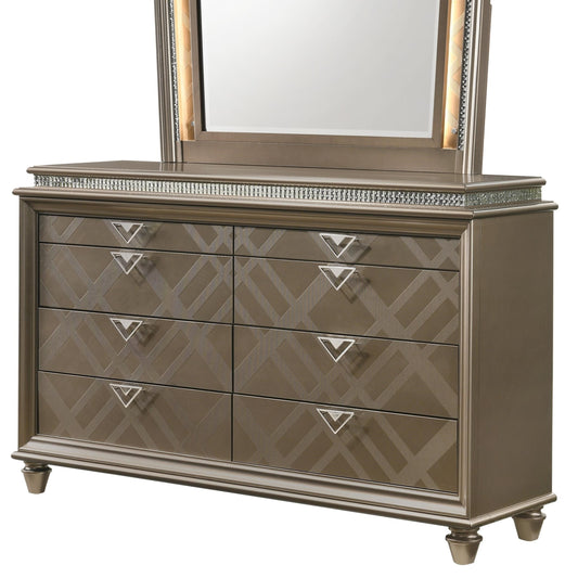 Glam 8-Drawer Dresser with Faux Crystals