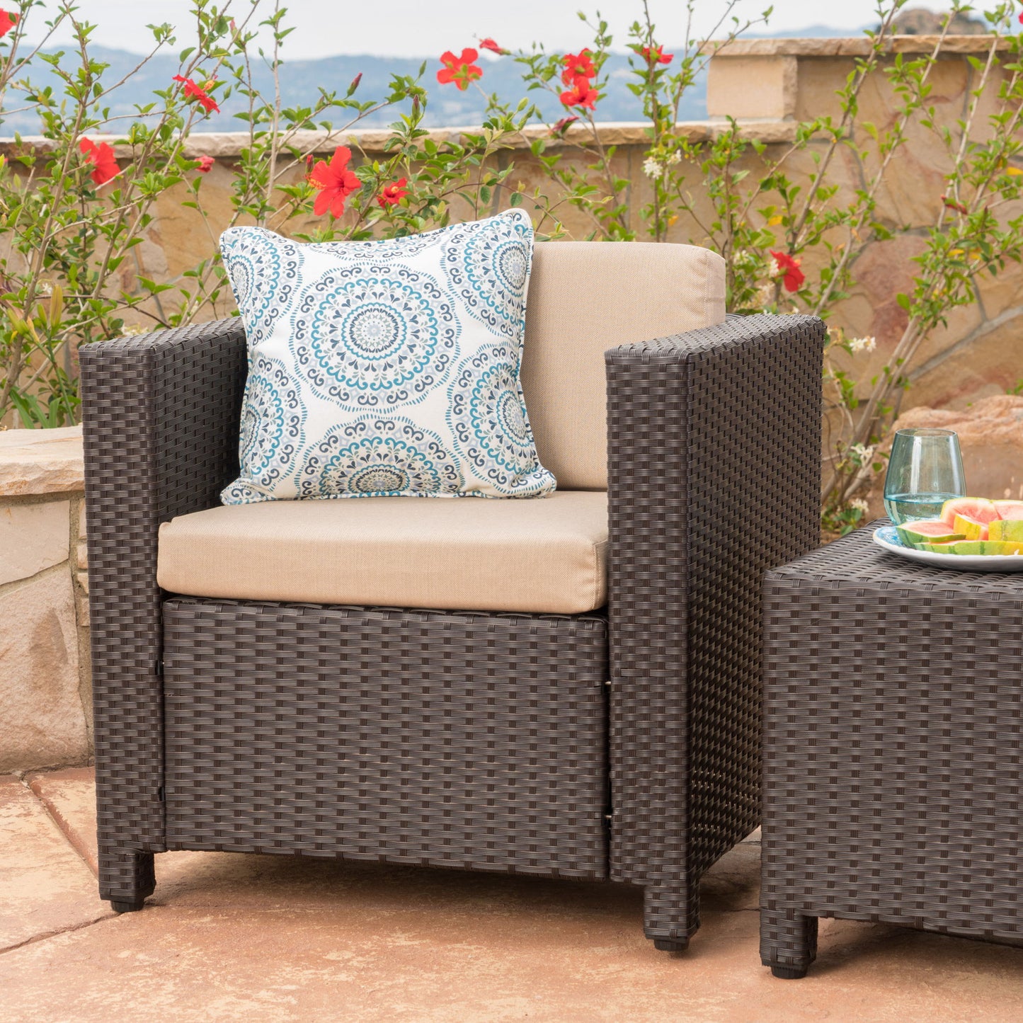 Stylish Outdoor Club Chair With Weather Resistant Cushions