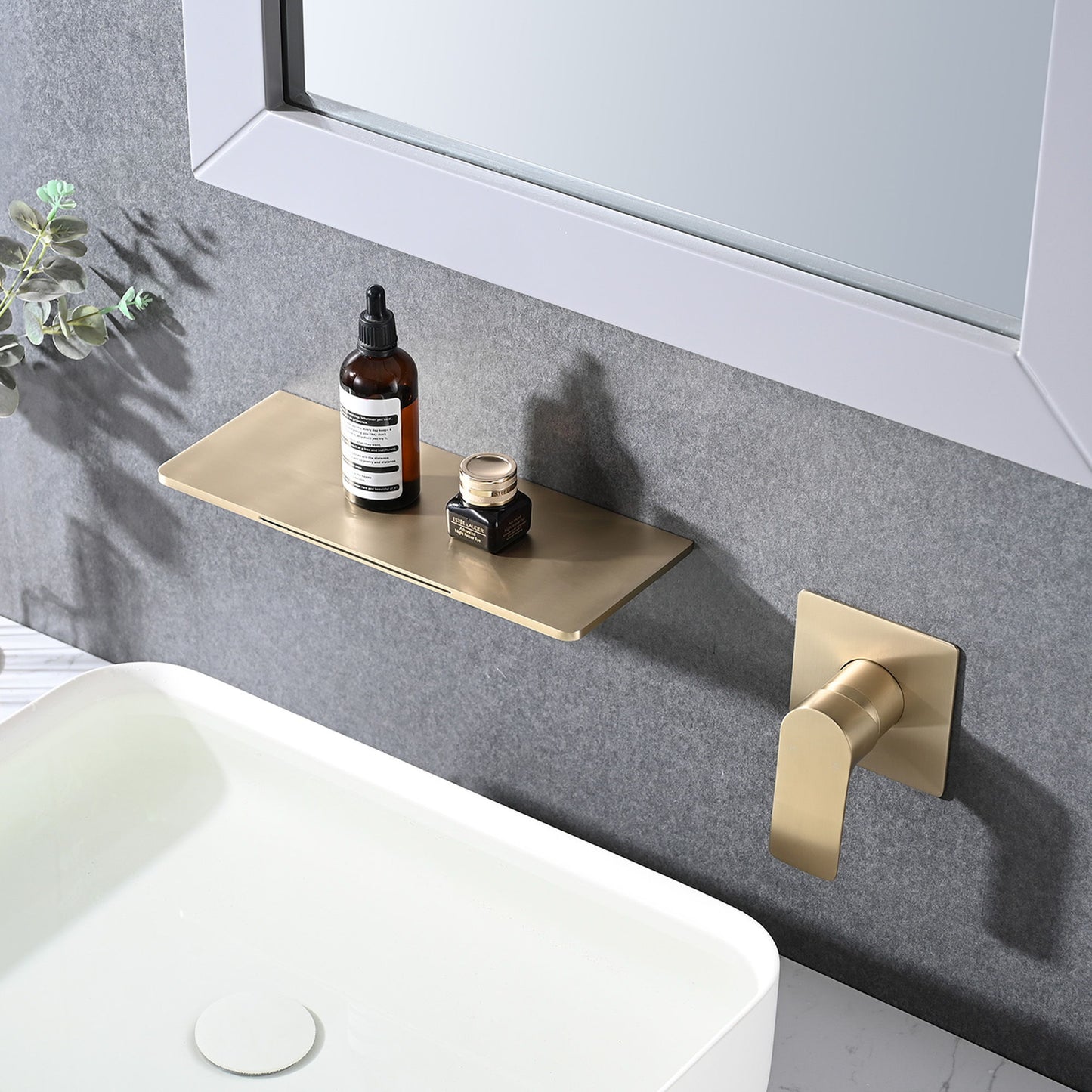 Modern Stainless Steel Waterfall Bathroom Sink Faucet With Single Handle Wall Mount