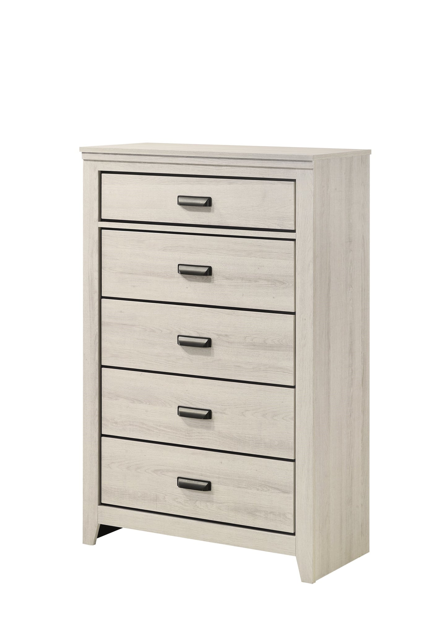 Carter Contemporary 5-Drawer Bedroom Chest - White