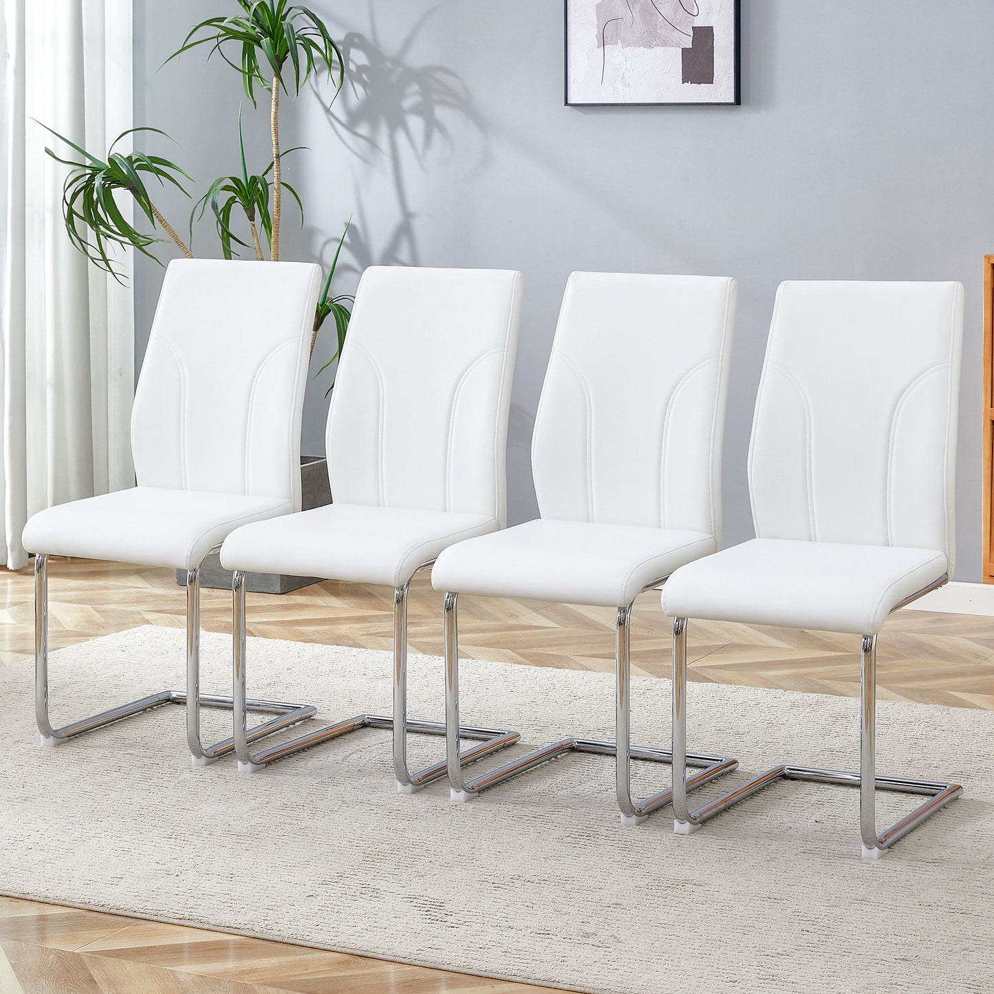 Modern Dining Chairs With High Backrest And Sturdy Legs