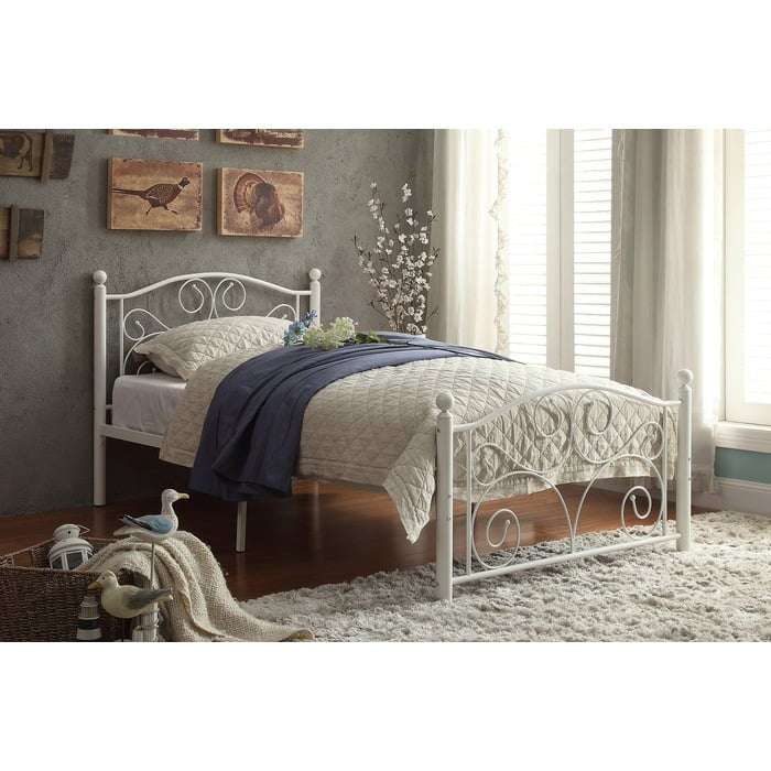 Traditional Twin Arched Bed with Metal Frame