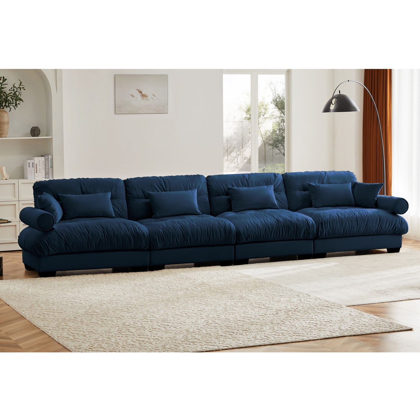 Super Comfort Oversized Modular Velvet Sectional Sofa, Deep Seat Convertible L Shaped Couch