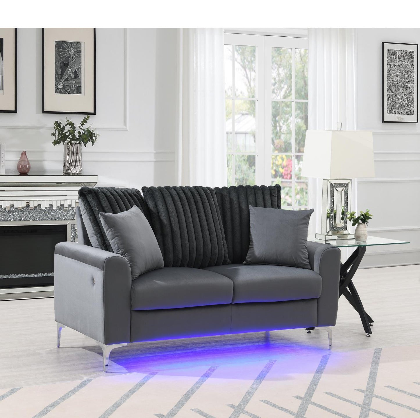 U481 - 3 Piece Living Room Set (Sofa, Loveseat, Chair) - Gray