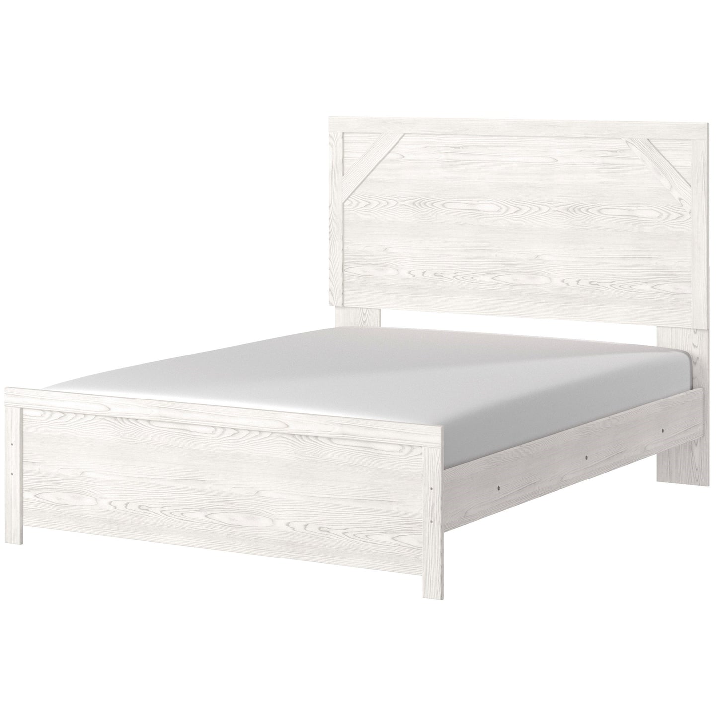 Farmhouse Queen Panel Bed in Rustic White Finish