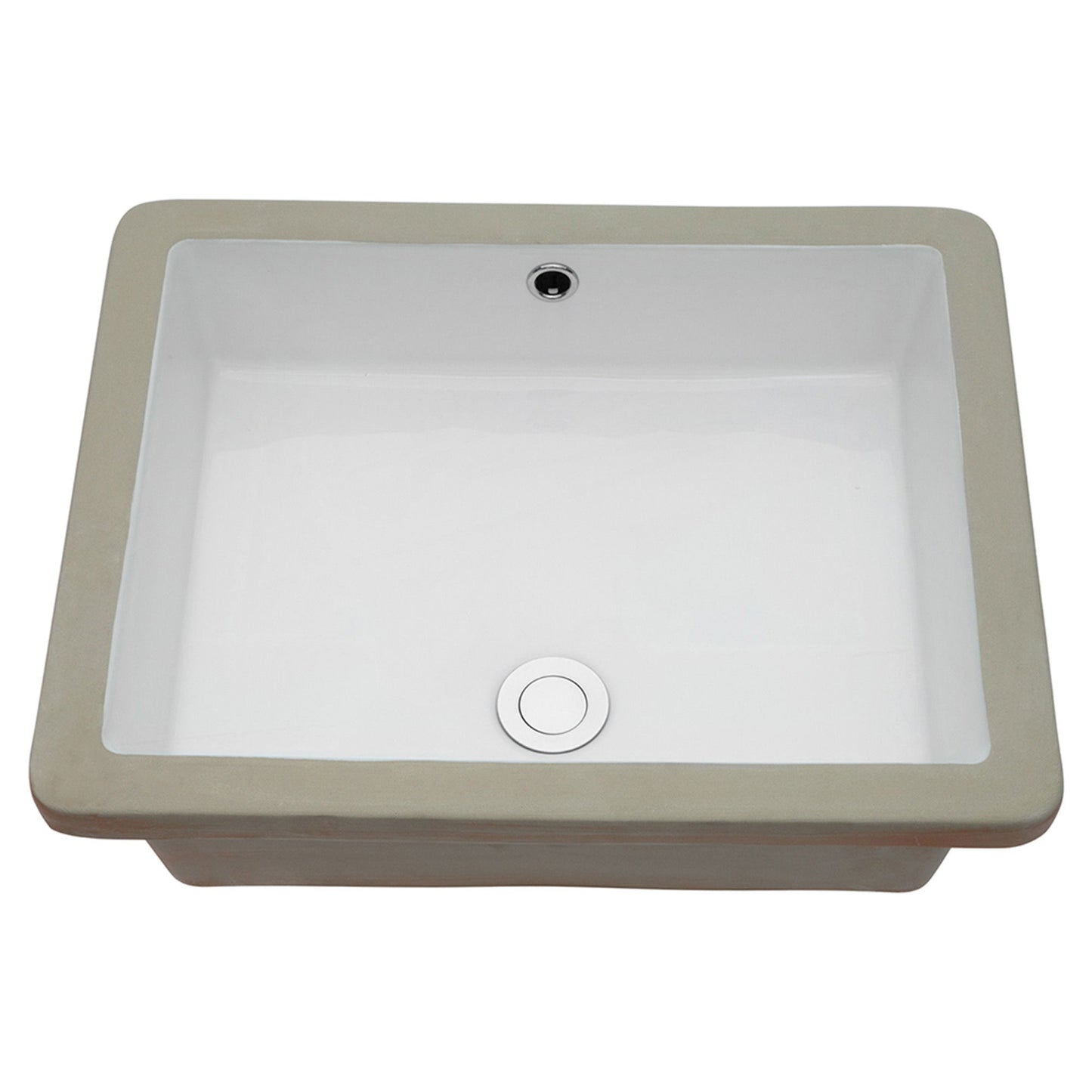 Modern Rectangular Undermount Bathroom Sink With Overflow Ceramic