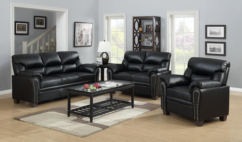 U455 - Chair With Nailhead - Black