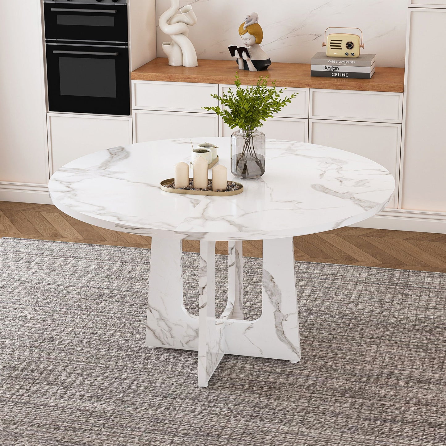 Round Dining Table For 4 - White