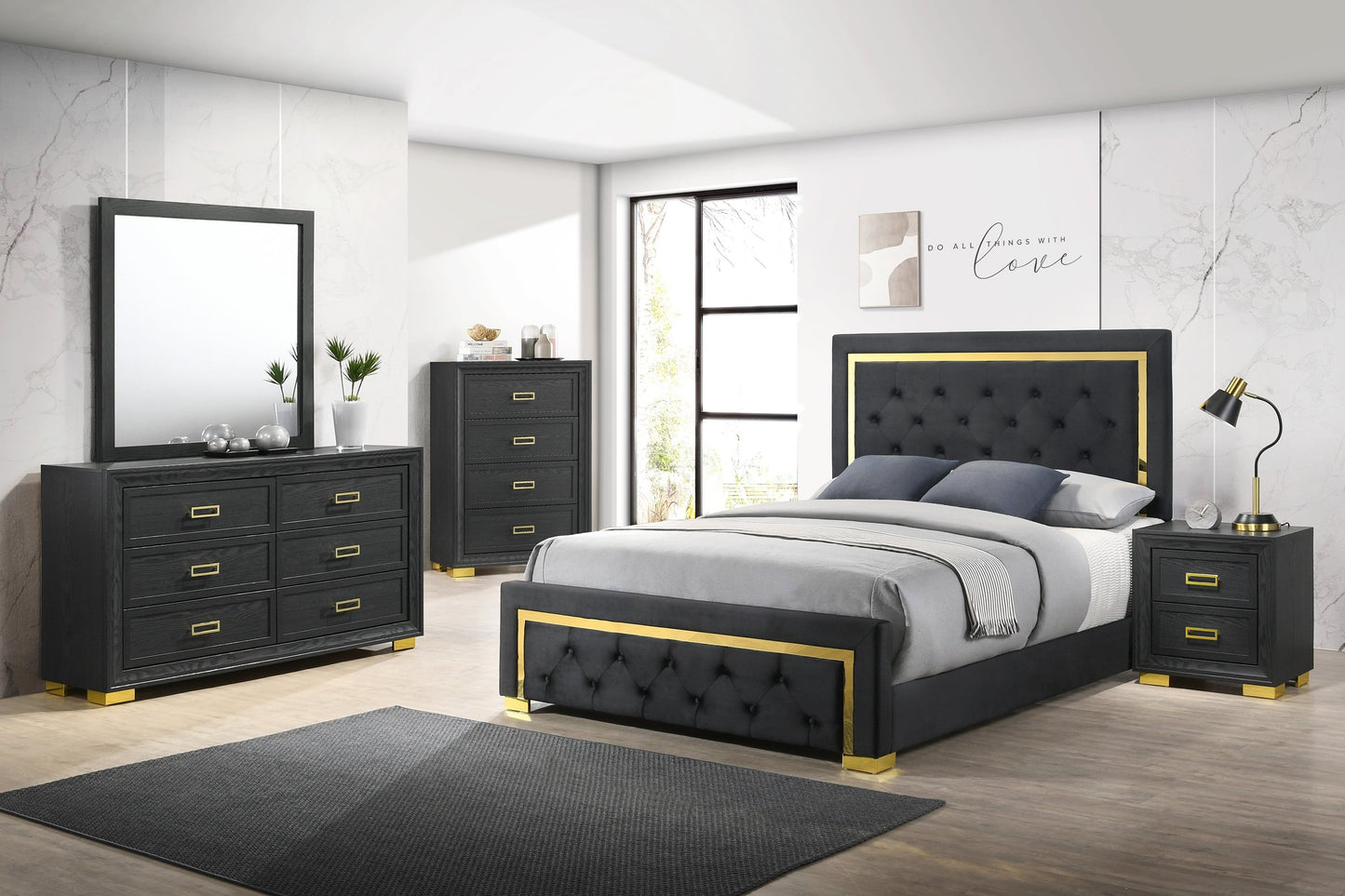 Contemporary Glam 4-Drawer Bedroom Chest