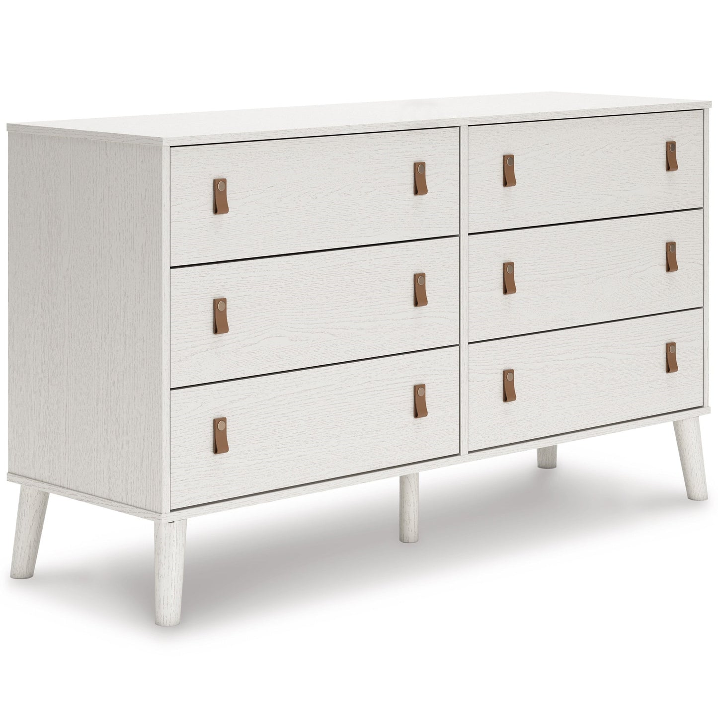 White Dresser with Faux Leather Pulls