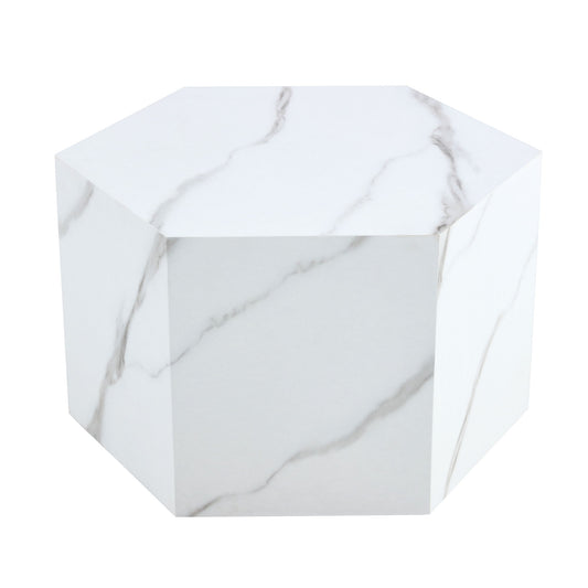 Modern Coffee Table With Complex Texture Patterns, Stylish And Durable Design - White