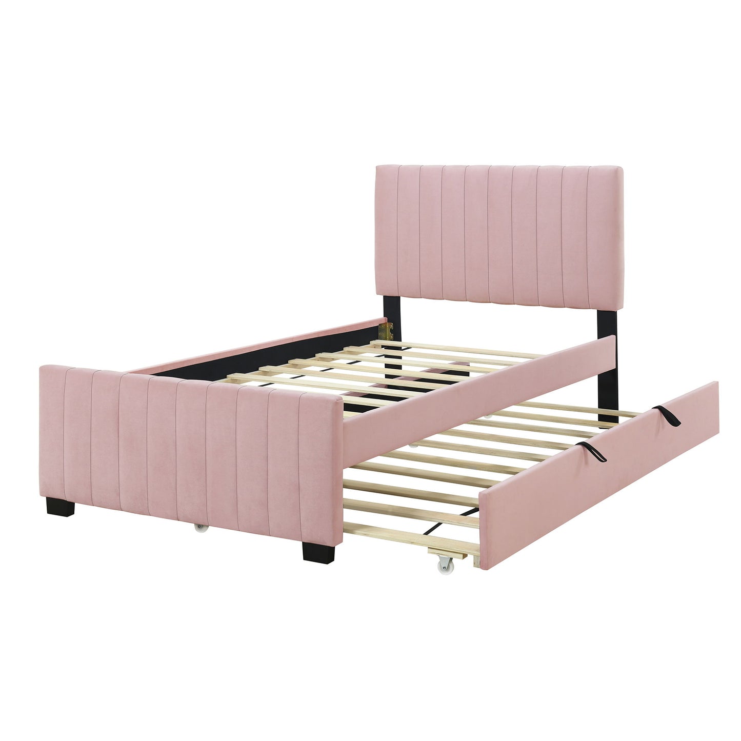 Upholstered Design Platform Bed With Trundle