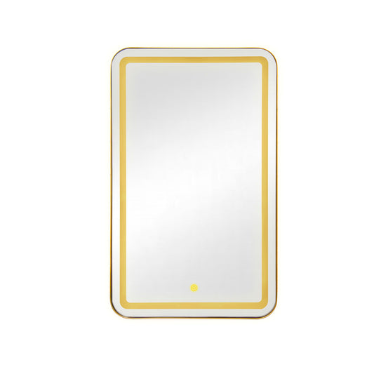 Rectangle Medicine Cabinet Mirror Bathroom Mirror With Storage Wall Mounted Medicine Mirror Cabinet With LED - Gold