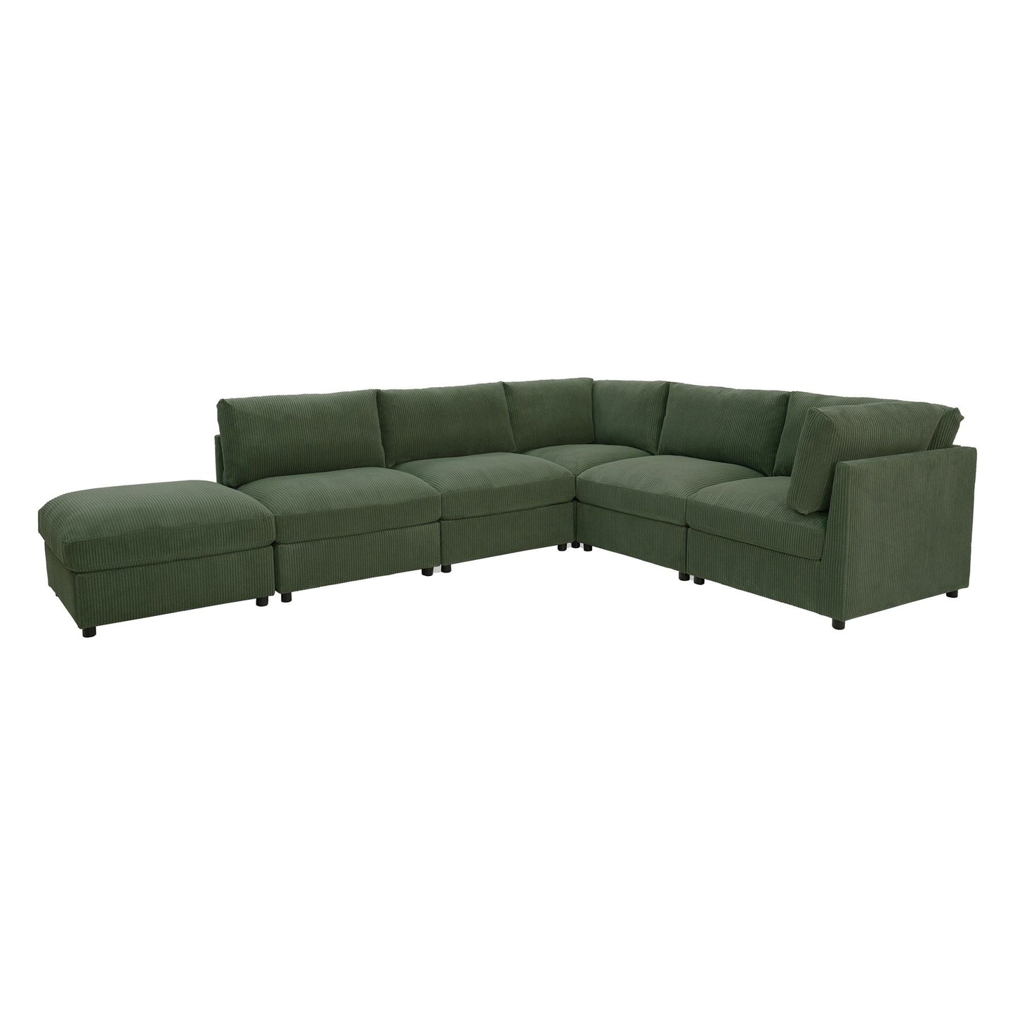 Reversible Modular Sectional & Custom Configuration And Premium Upholstery - Dark Green