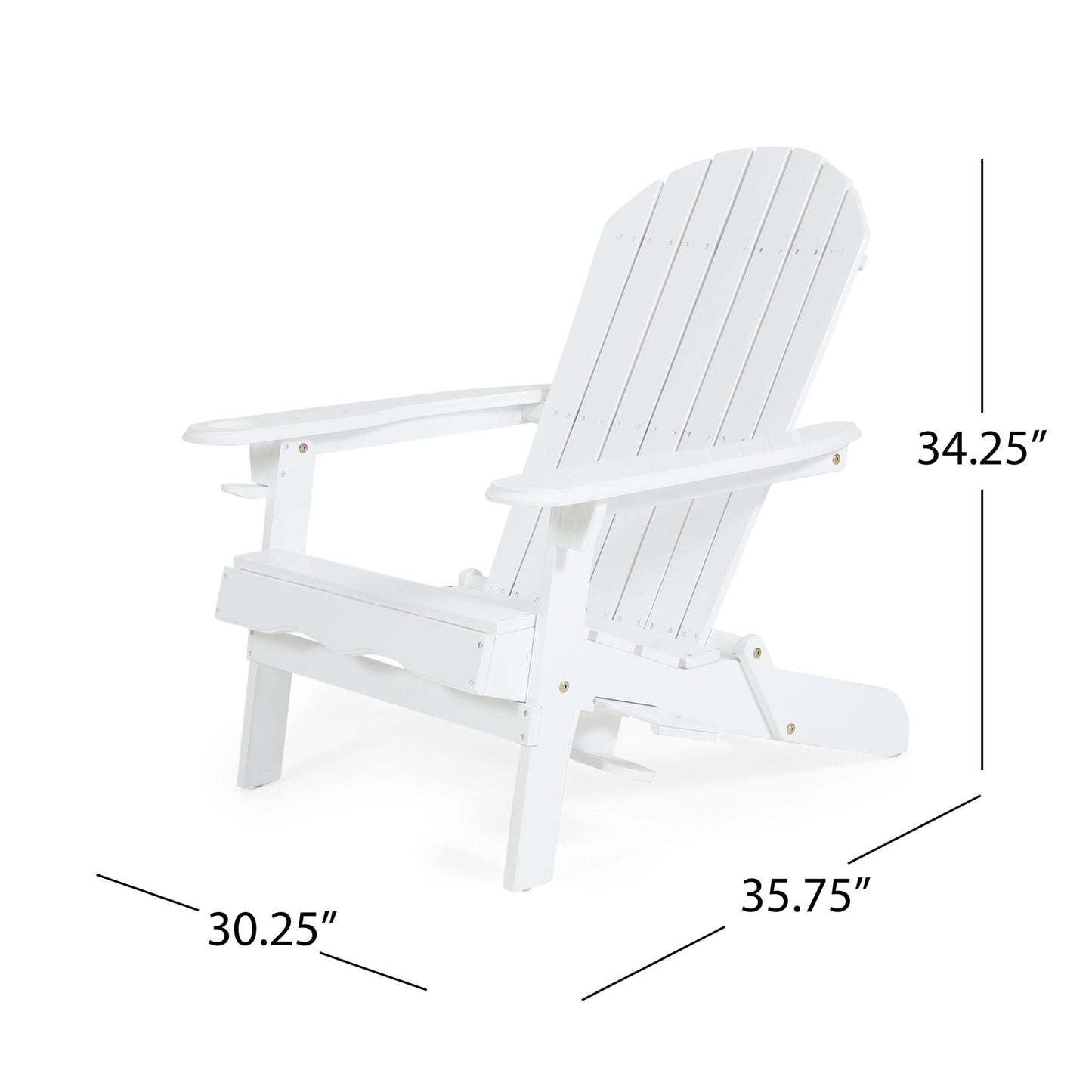 Zenithia - Outdoor Foldable Adirondack Chair With 2 Cup Holders