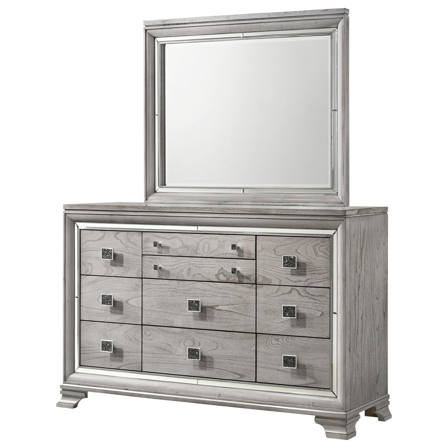 Glam Dresser Mirror with Mirrored Accents