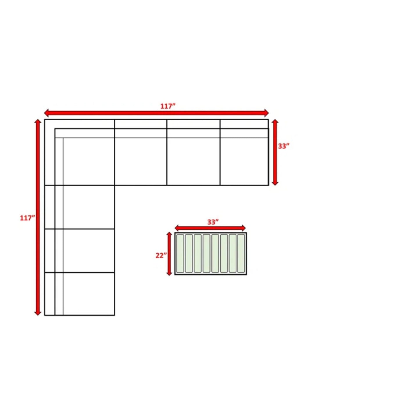 Wicker Sectional Sofa With Cushions And Table