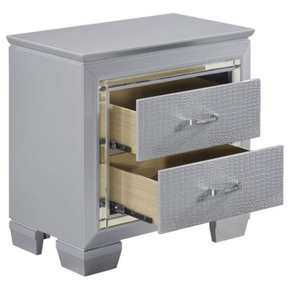 Glam Two Drawer Nighstand with Under-Light