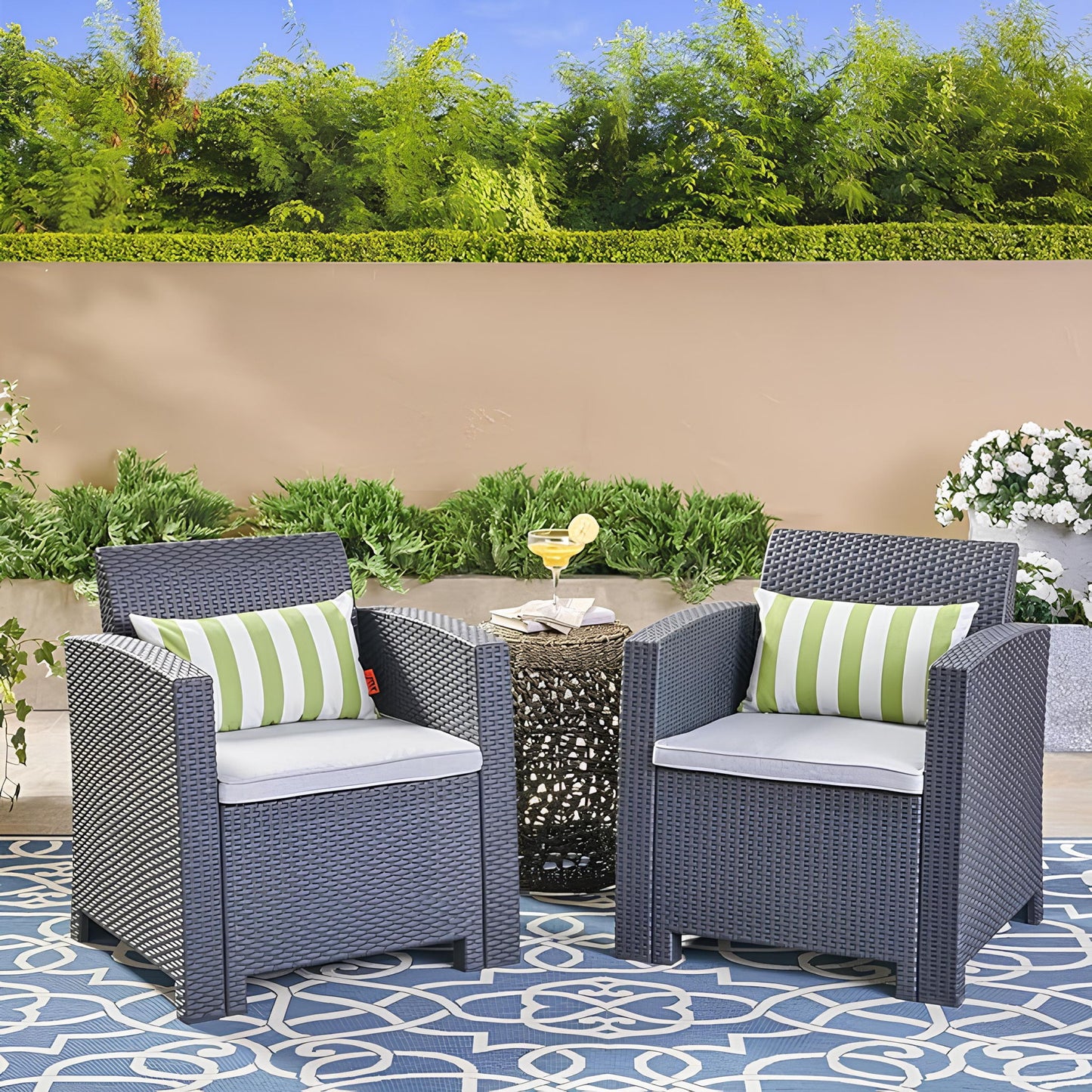 Outdoor Wicker Club Chair With Water Resistance