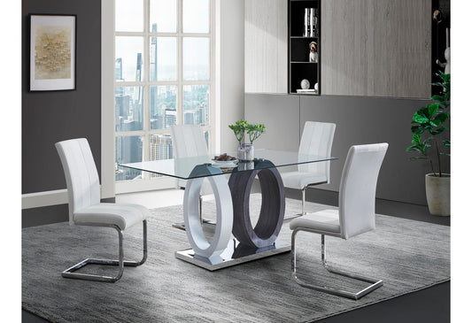 D1628 - 7 Piece Dining Room Set (Dining Table And 6 Dinning Chairs) - White