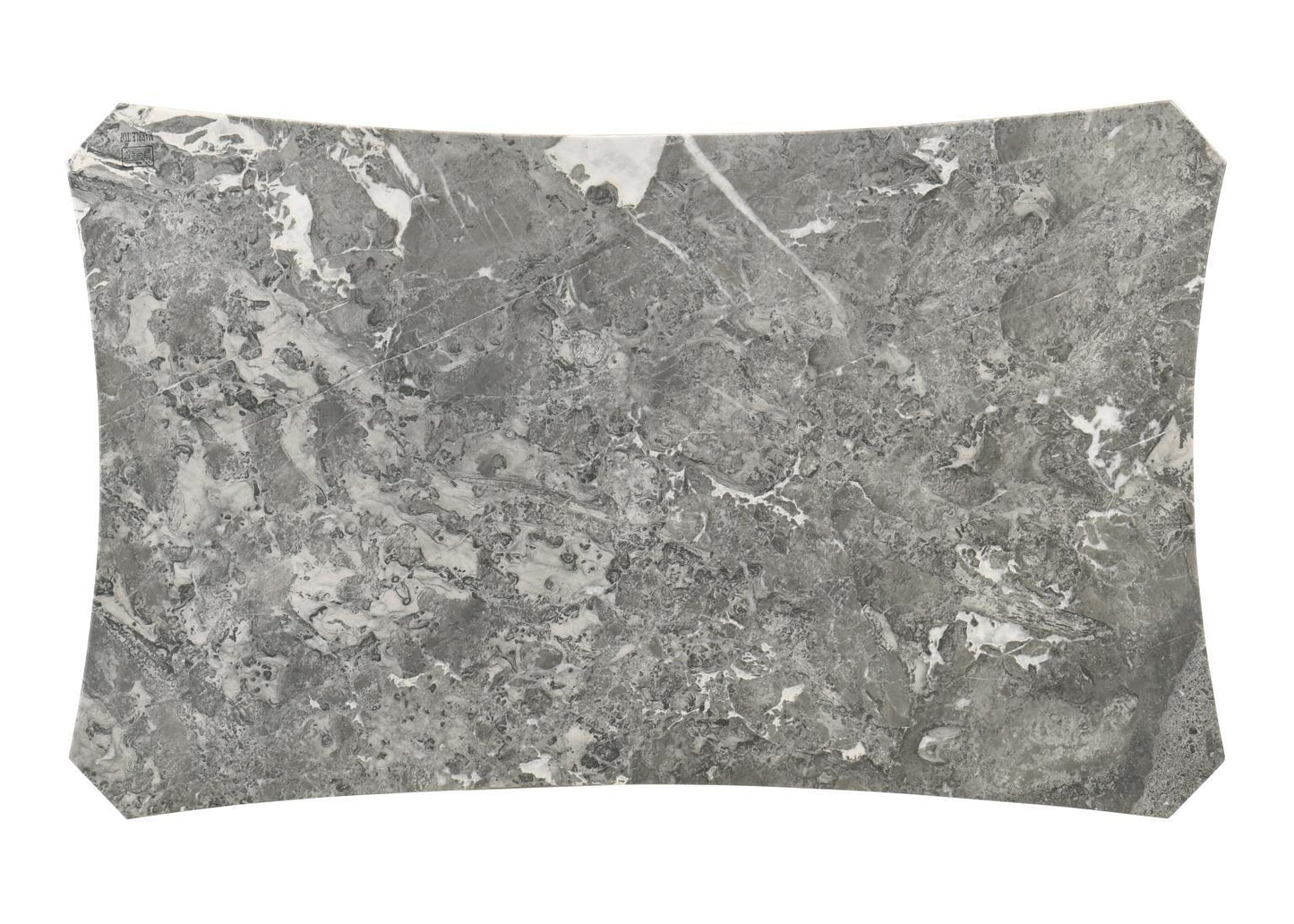 D076 - Rectangular Dining Table - Dark Dray Brush / Graystone Marble