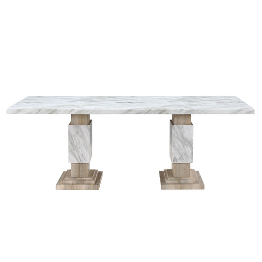 Stacey - Dining Table With Pedestal Base - Beige