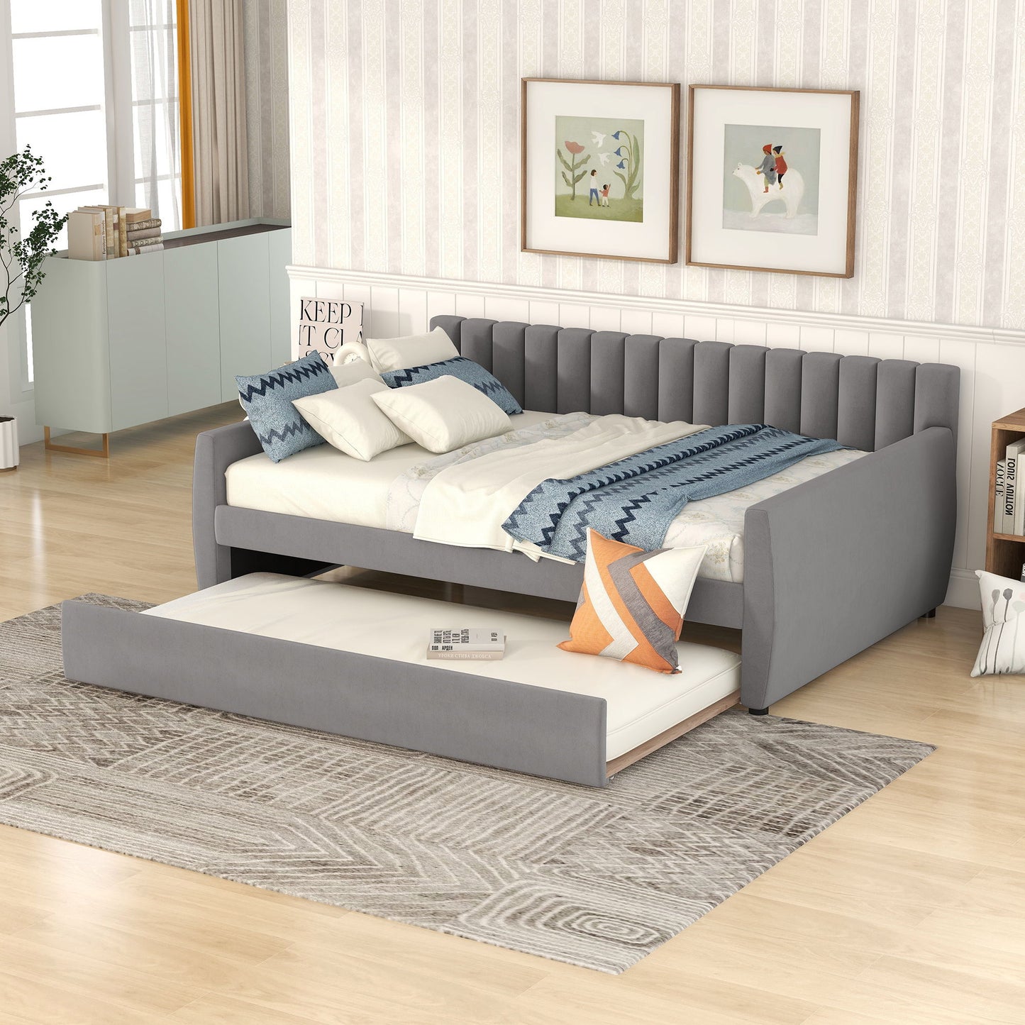 Upholstered Daybed With Slat Support