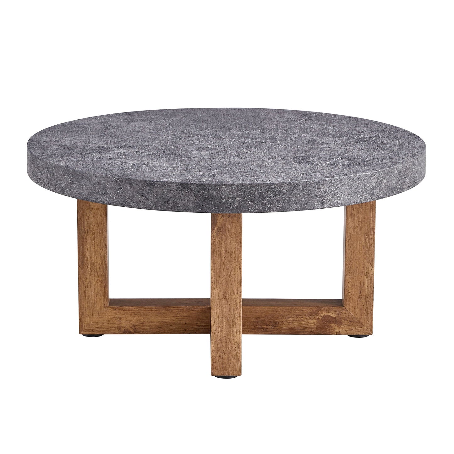Modern Retro Texture Round Coffee Table With Crossed Legs - Gray