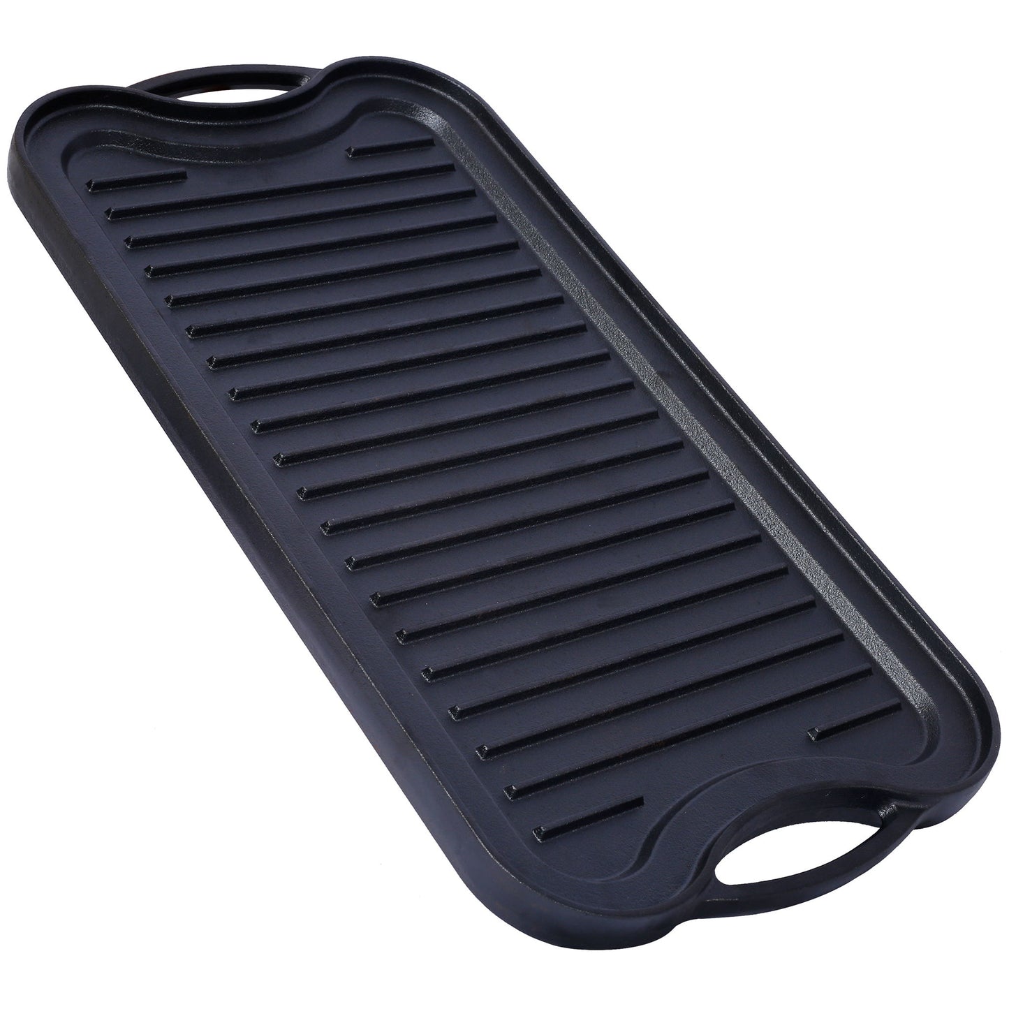 Pre Seasoned Cast Iron Reversible Rectangular Grill / Griddle - Black