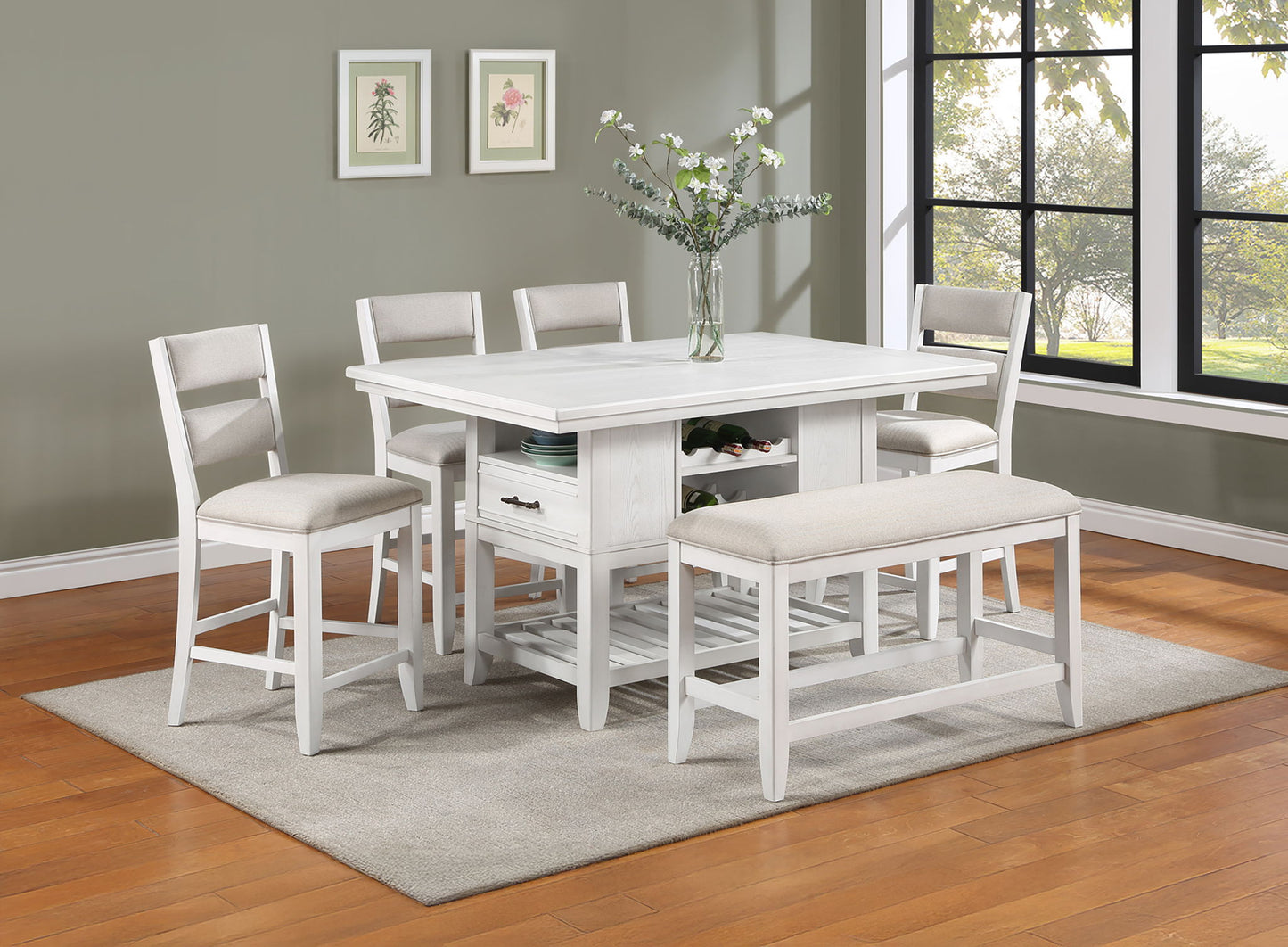 Wendy - Counter Height Chair (Set of 2) - White / Beige