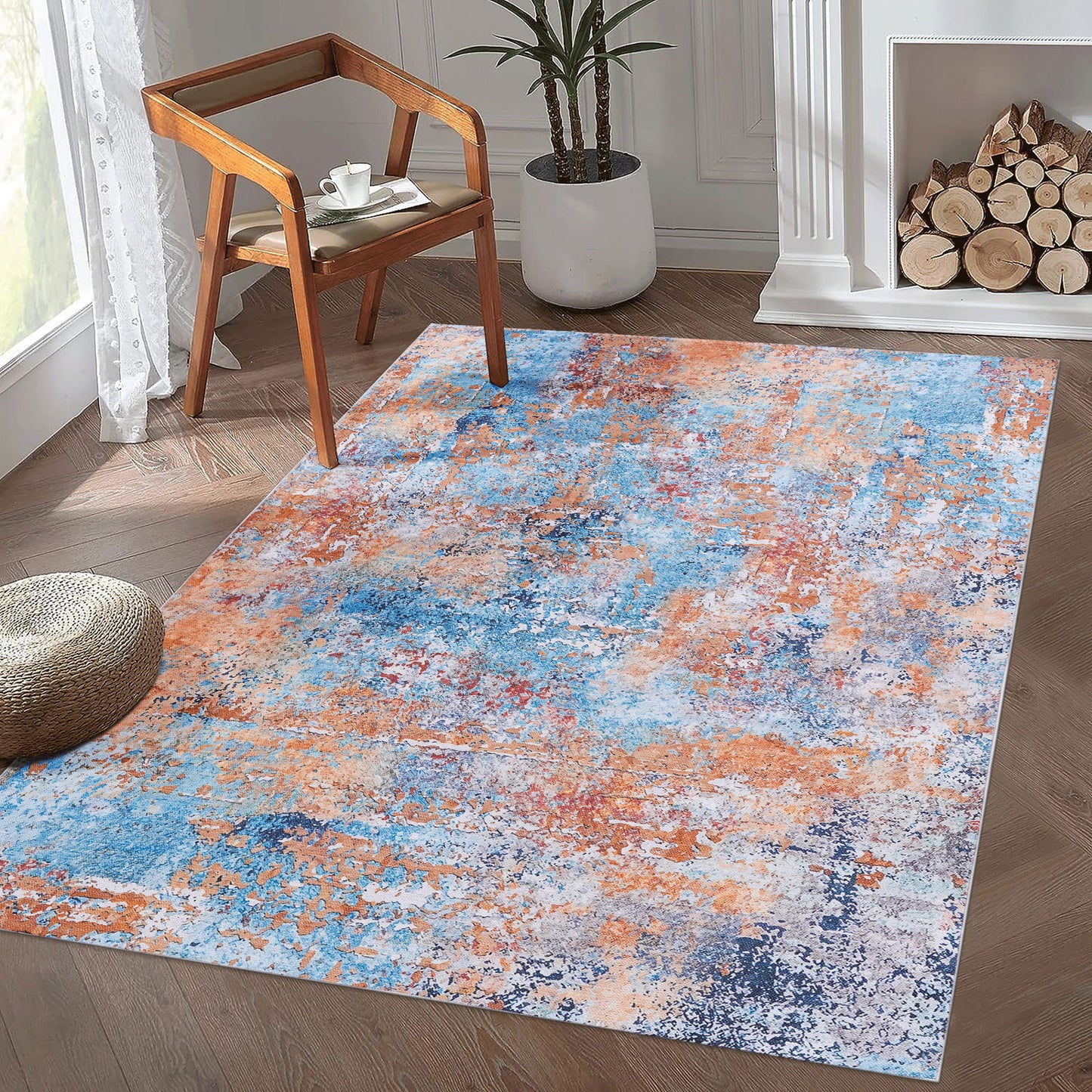 Maval - 6' X 9' Washable Area Rug - Multi