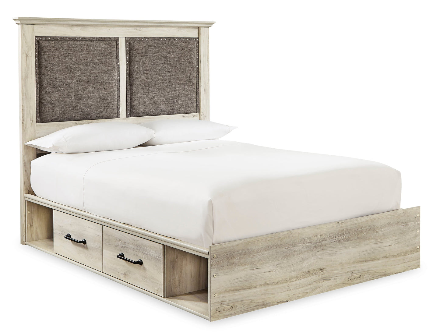 Queen Upholstered Bed w/ 2 Side Drawers