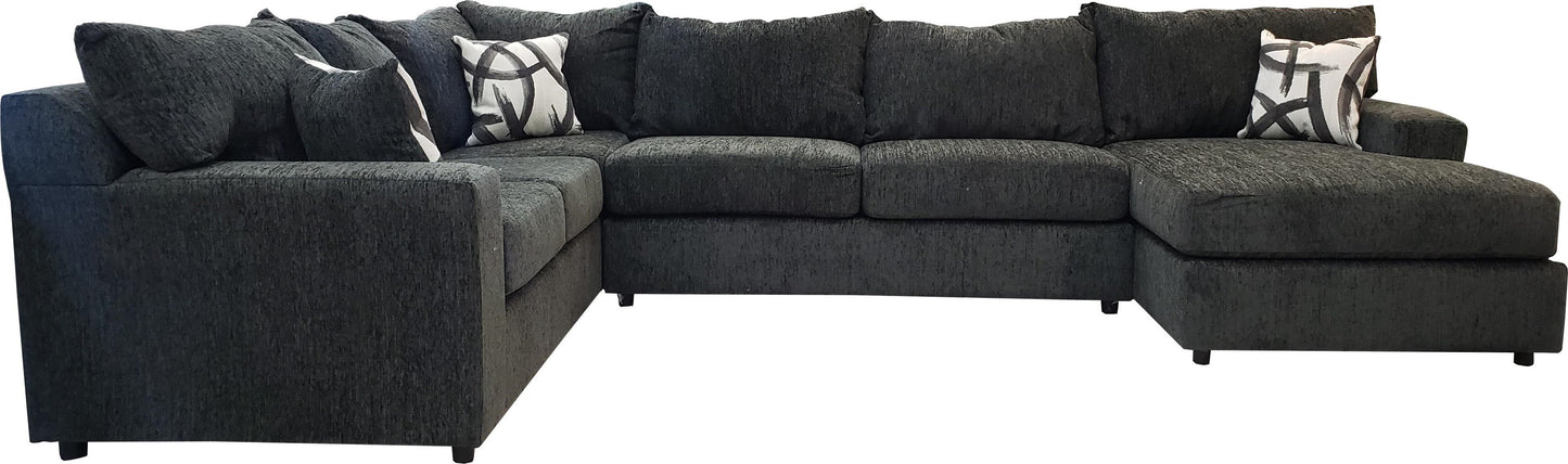 RAF CHAISE 3PC SECTIONAL OLYMPUS CHARCOAL SVELTE CHARCOAL