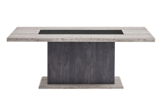 D8030 - Dining Table With 2 Storage Drawers And 1 Storage Door - Black / Brown