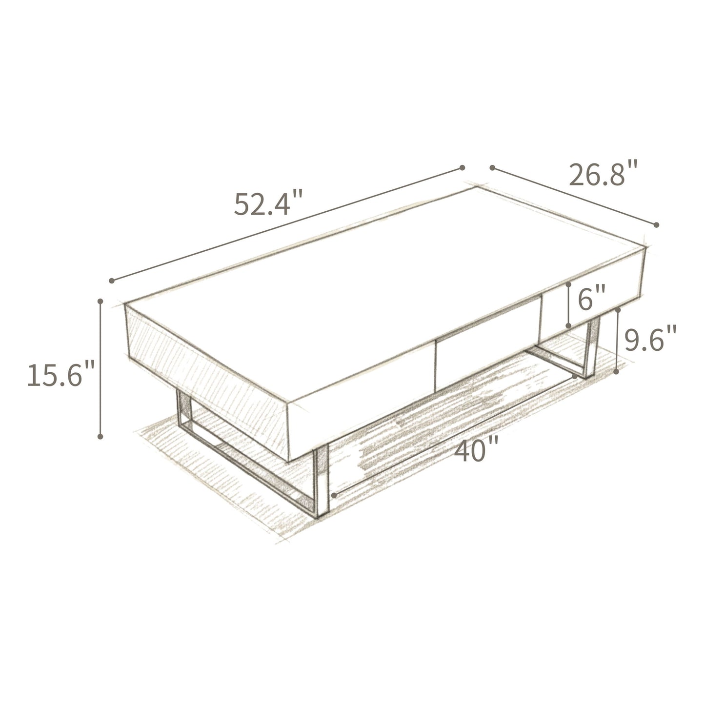 Rectangular Coffee Table With Hidden Storage
