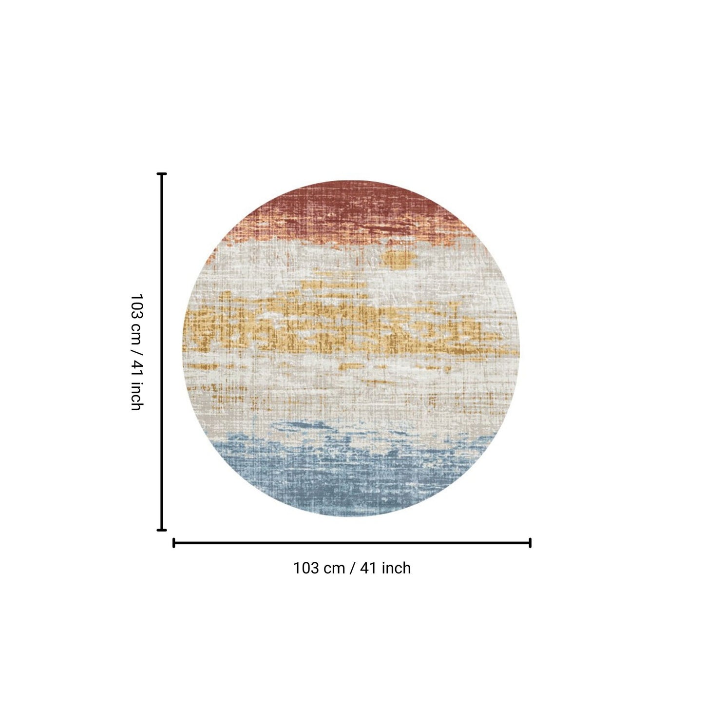 Rabbit - 41" X 41" Washable Non - Slip Round Rug, Elegant Design - Ivory Multi