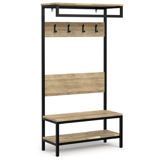 Westmont - Entryway Hall Tree Bench - Natural