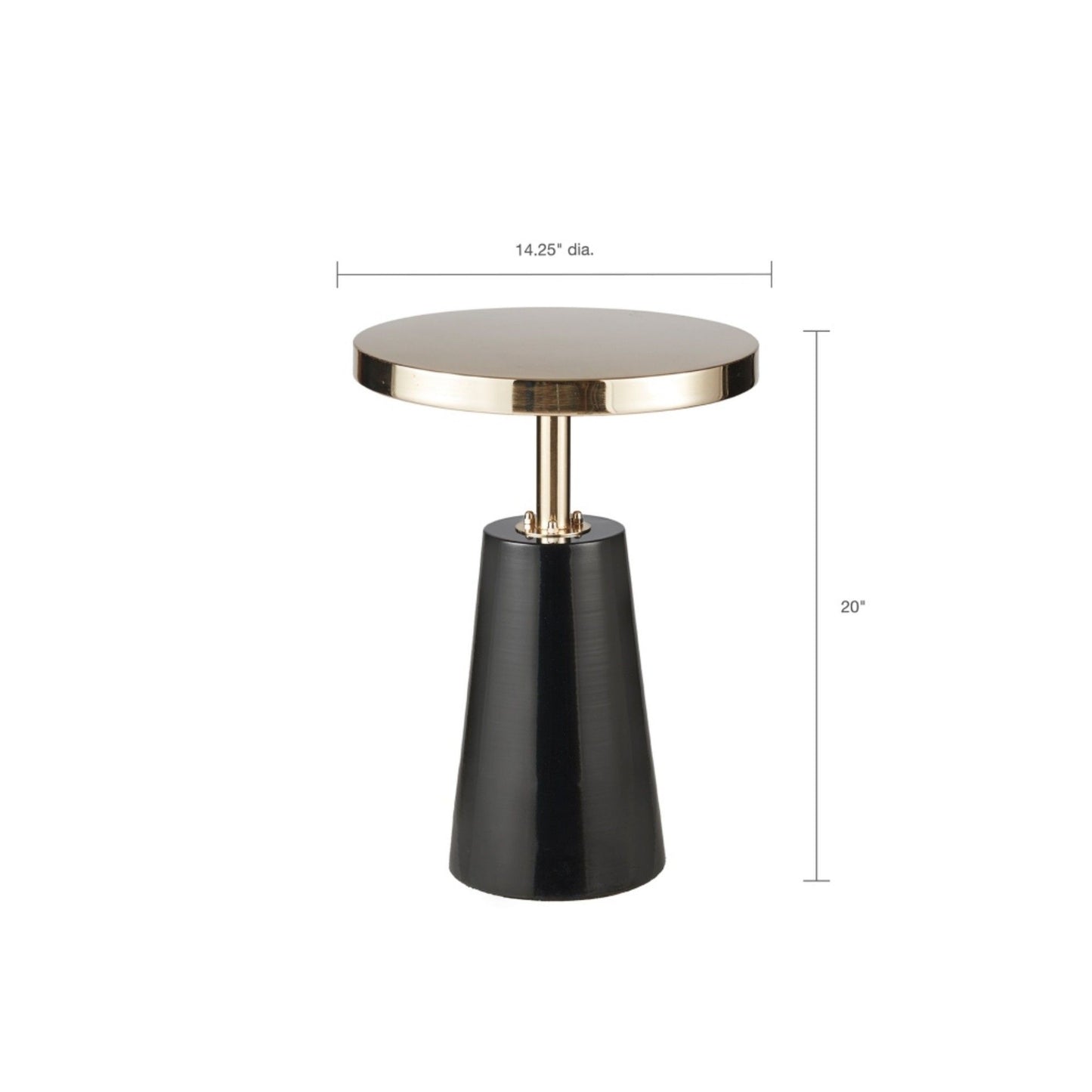 Accent Table Elegant Design Metal Round - Black / Gold