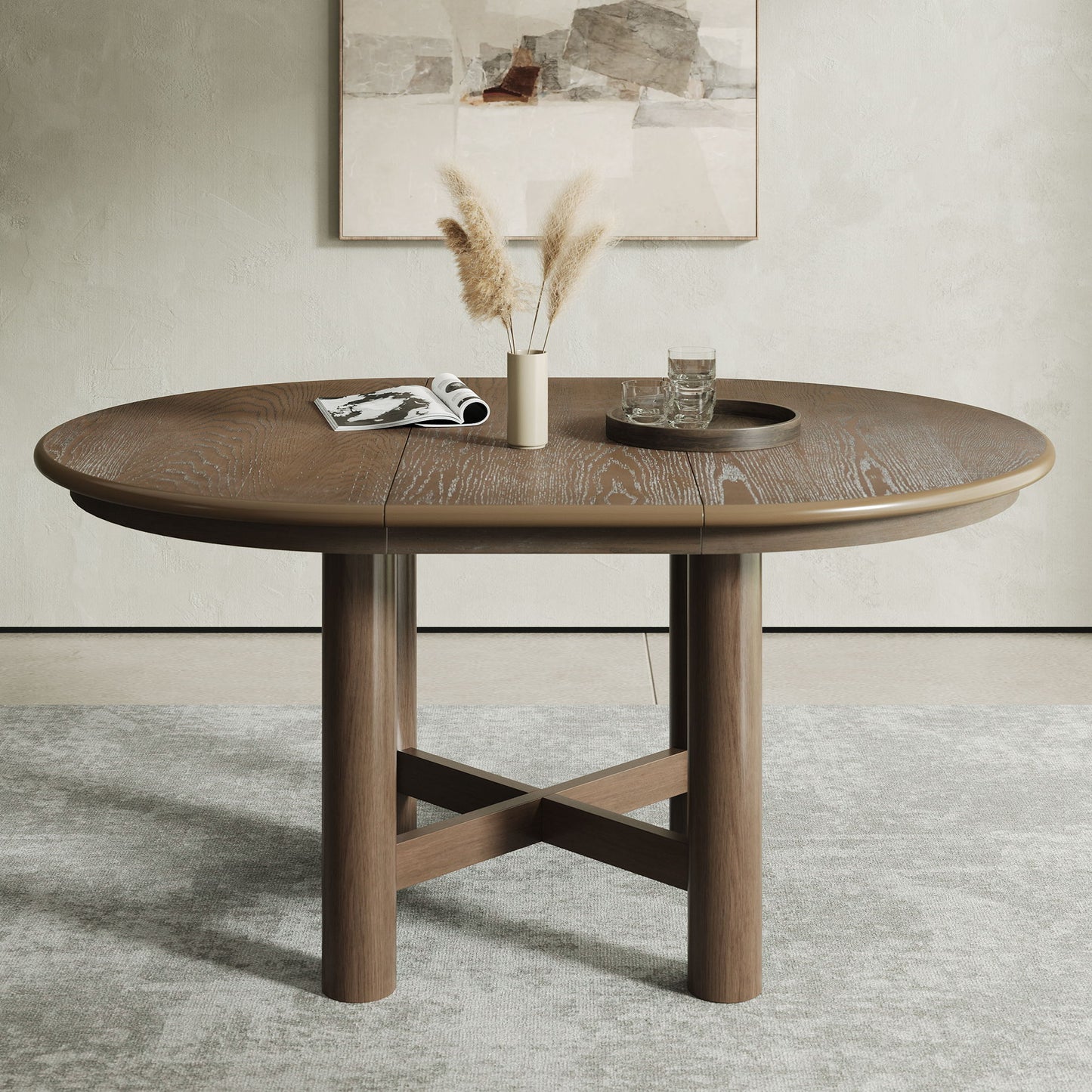 Extendable Oval Dining Table With Leaf