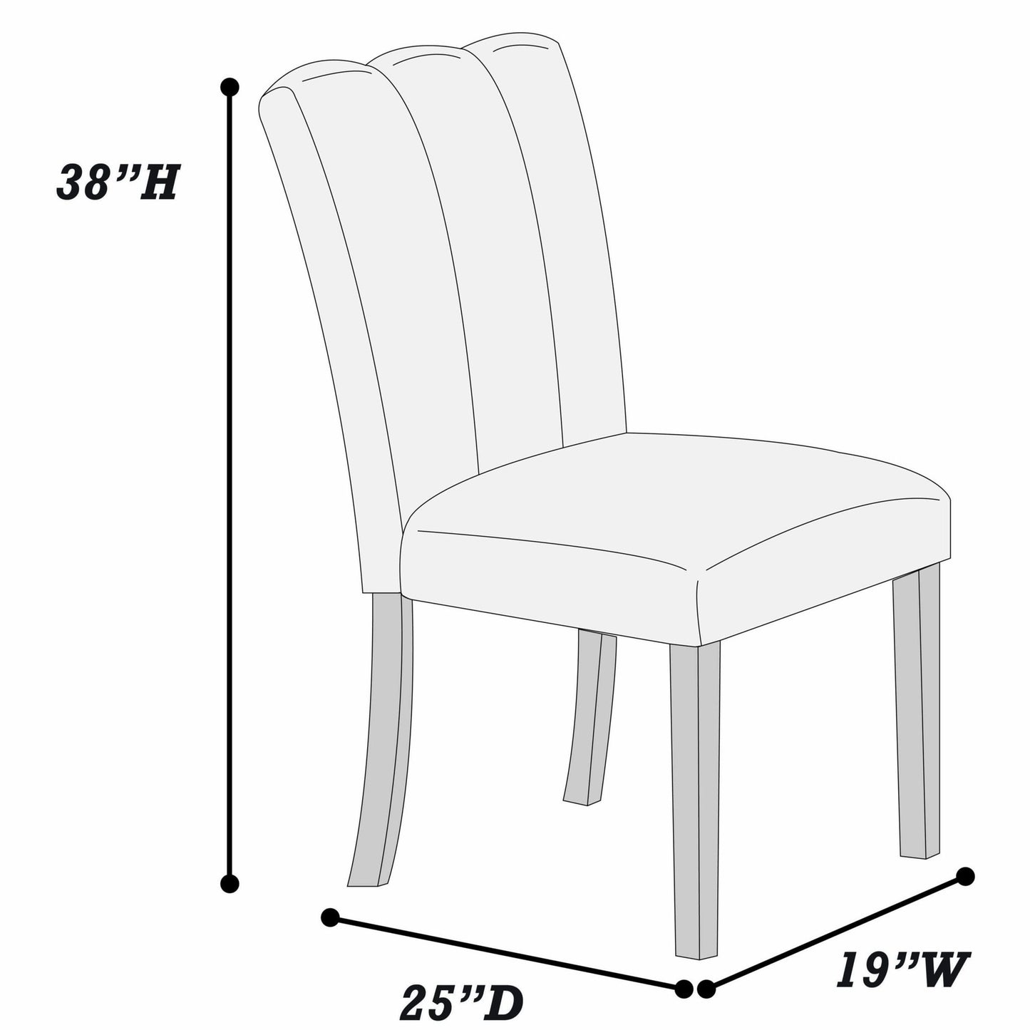 Upholstered Dining Chairs With Channel Tufting (Set of 2) - Black / Black / Neutral / Neutral