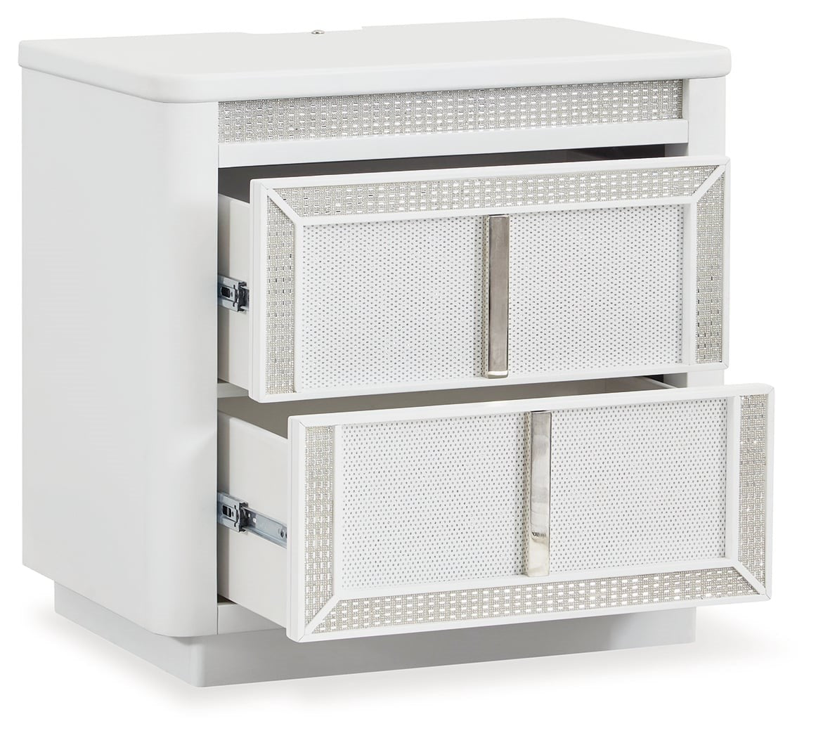 Glam 2-Drawer Nightstand with Built-in LED Lighting