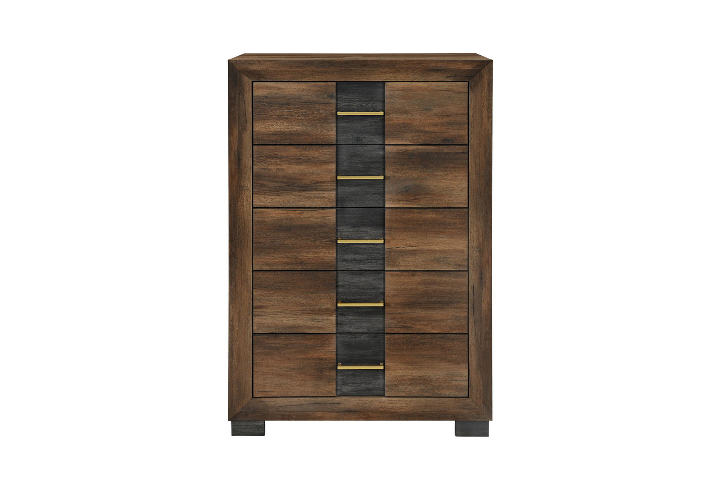 Optimus - 4 Piece Bedroom Set (King Bed, Dresser, Mirror And Nightstand) - Black / Brown